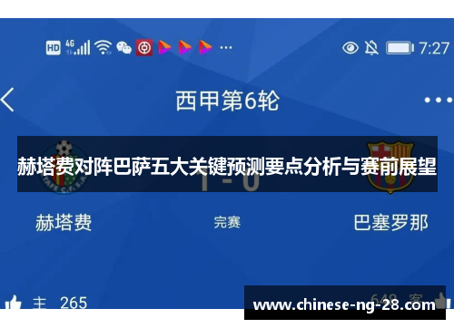 赫塔费对阵巴萨五大关键预测要点分析与赛前展望